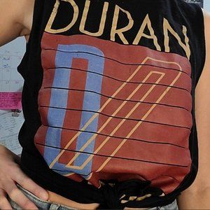 BACK TO THE 80S - SHREDDED CROPPED DURAN DURAN SLEEVELESS TEE :-)